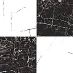 Darwin Black White Marble Pre-Cut 45x45 Mat 8,5mm